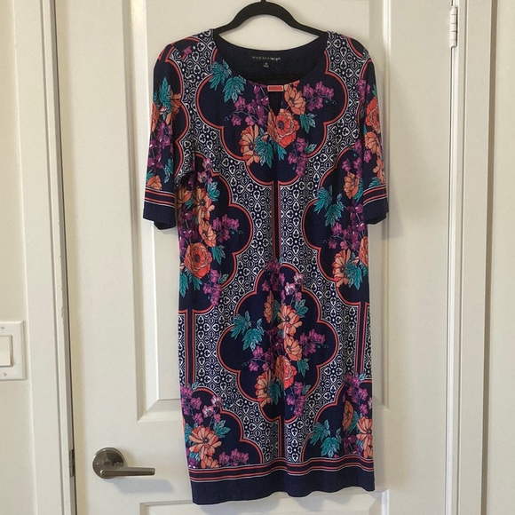 Navy Floral Dress - Picture 1 of 6